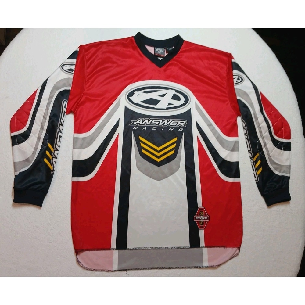 Answer Racing Team Made in USA Long Sleeve Multicolor BMX Pullover Shirt Size XL